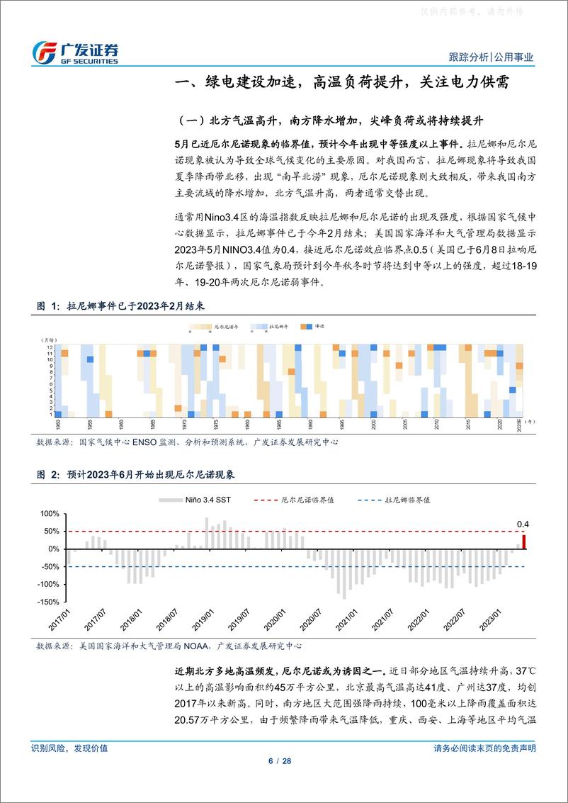 《广发证券-公用事业行业深度跟踪：厄尔尼诺来袭，关注电力供需-230625》 - 第6页预览图