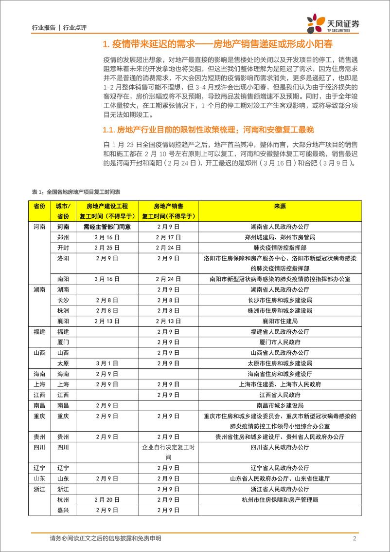 《房地产行业：疫情对房地产业（地产开发、物业管理、商业地产）的影响分析-20200213-天风证券-12页》 - 第3页预览图