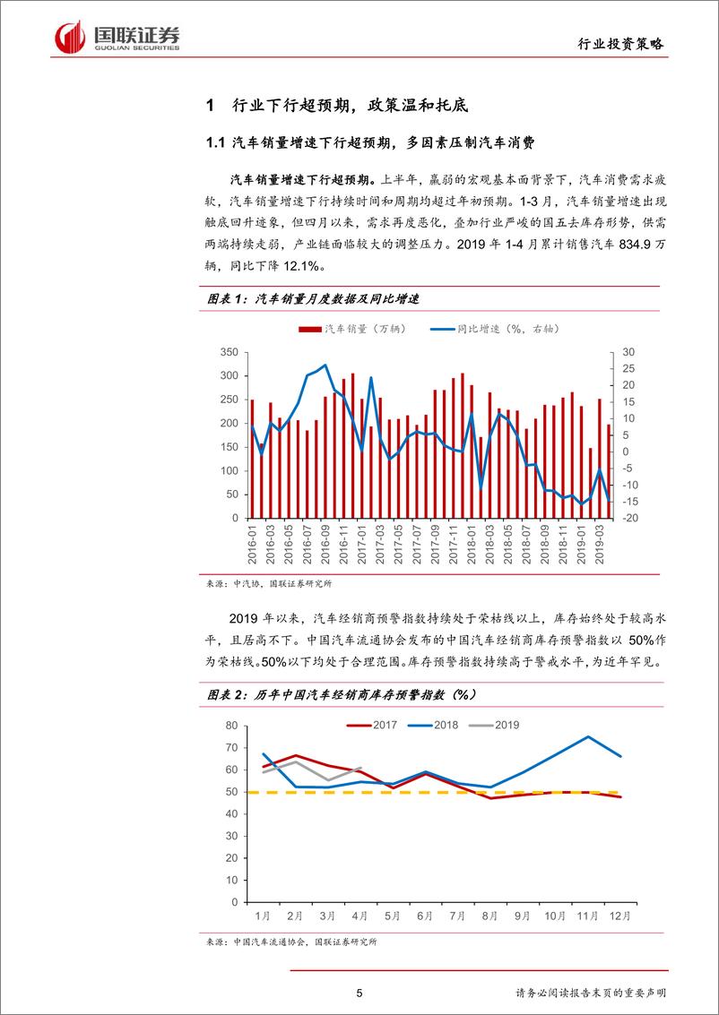 《汽车行业2019半年度策略：暖风化冻，优胜劣汰-20190626-国联证券-42页》 - 第6页预览图