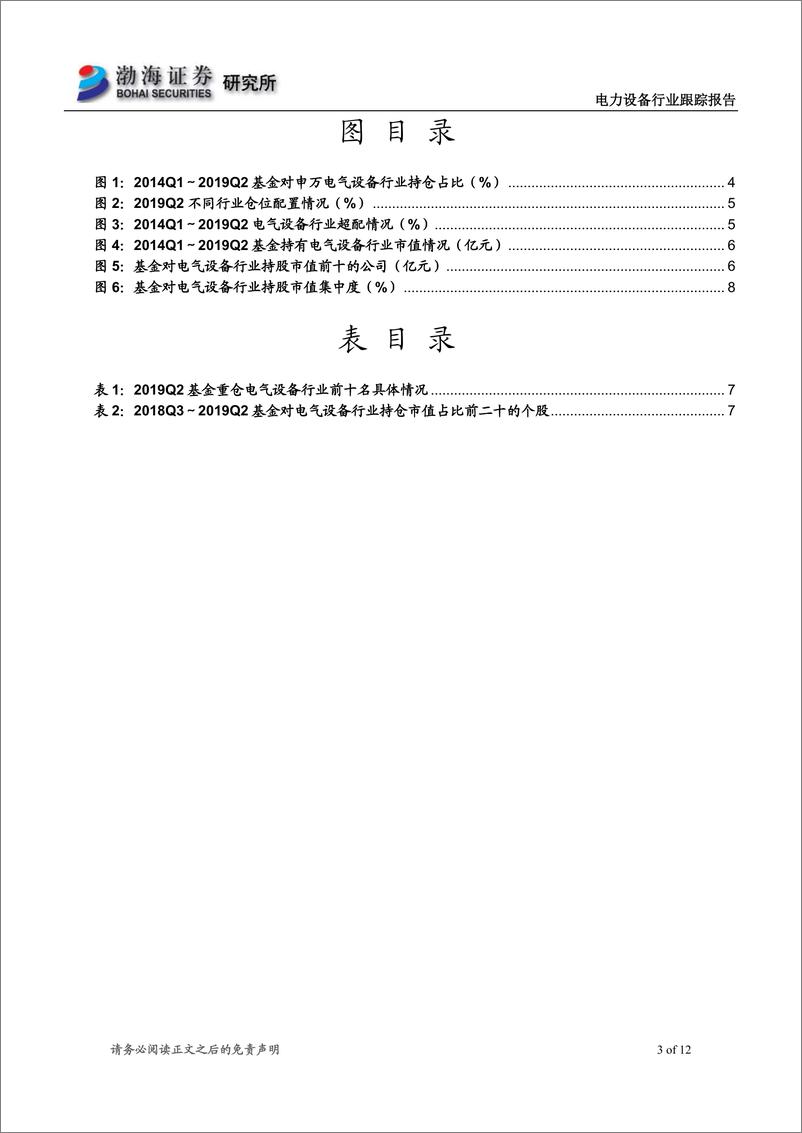 《电力设备行业跟踪报告：二季度基金仓位总体平稳，龙头集中度提升明显-20190726-渤海证券-12页》 - 第4页预览图