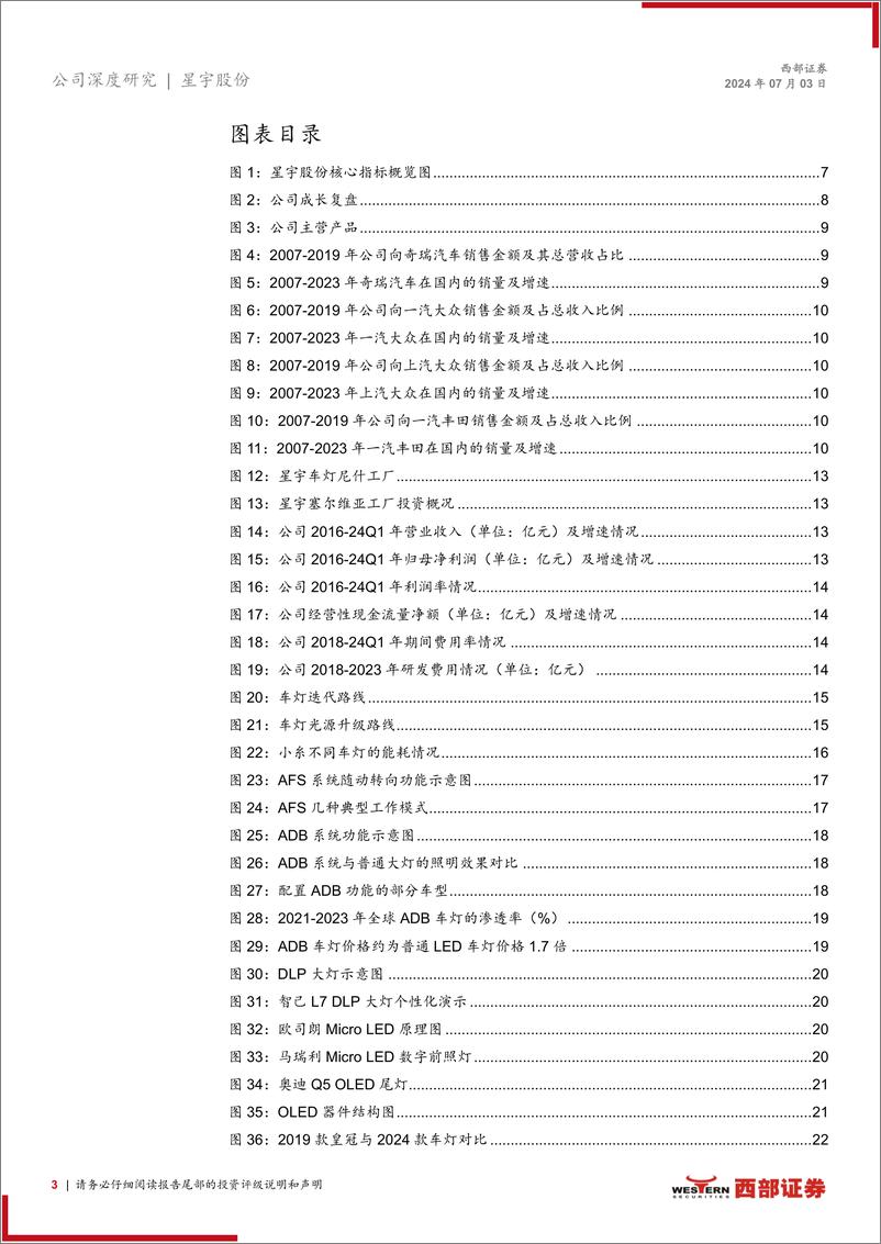 《星宇股份(601799)首次覆盖报告：客户结构优化明显，车灯龙头开启全球化征程-240703-西部证券-31页》 - 第3页预览图