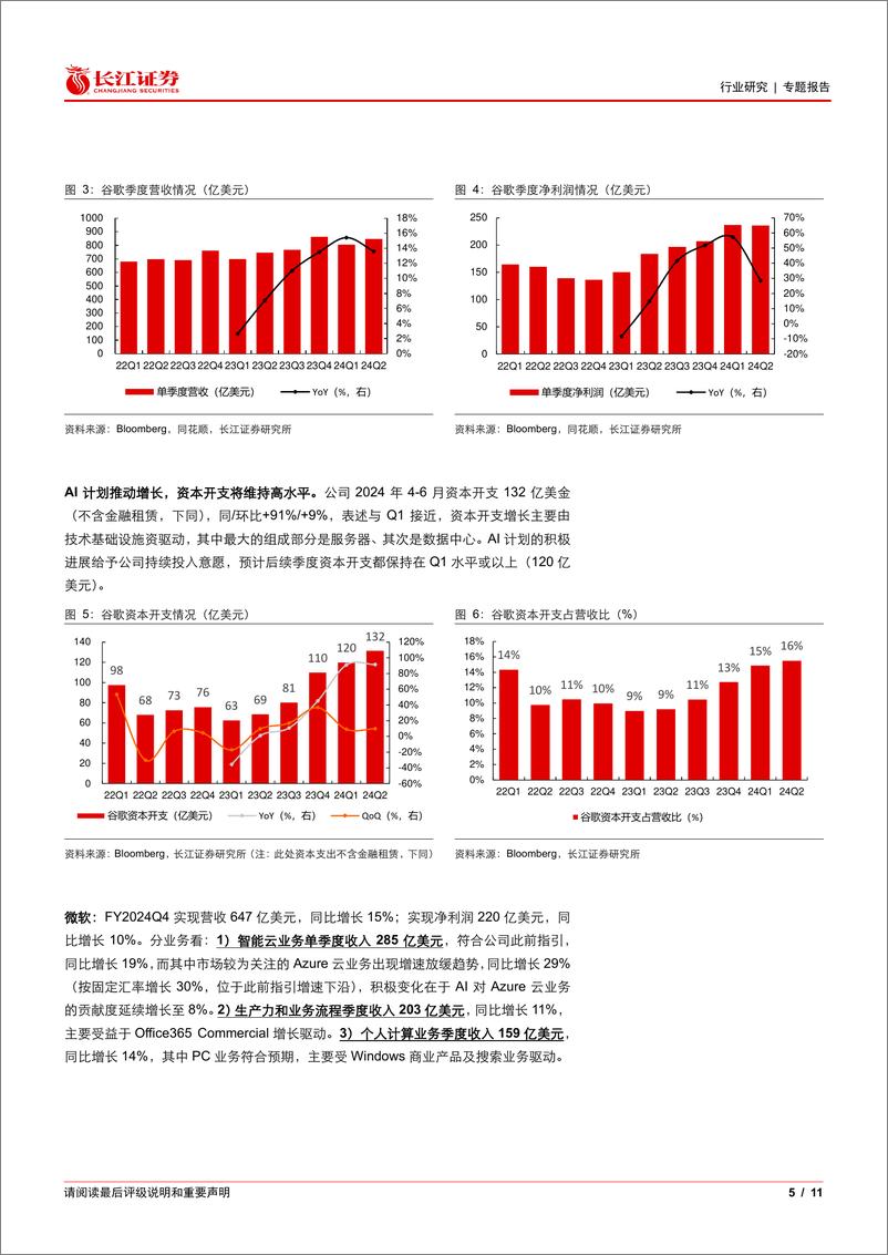 《软件与服务行业算力产业跟踪：海外大厂CapEx加速增长，投入预期高涨提振算力需求-240811-长江证券-11页》 - 第5页预览图