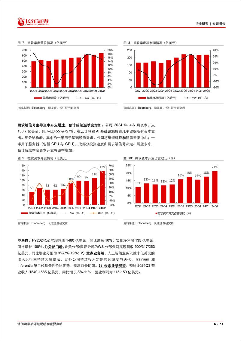 《软件与服务行业算力产业跟踪：海外大厂CapEx加速增长，投入预期高涨提振算力需求-240811-长江证券-11页》 - 第6页预览图