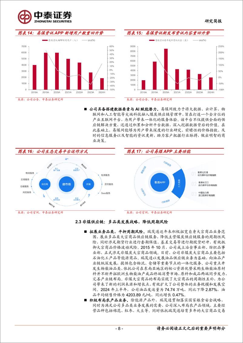 《瑞茂通(600180)深耕煤炭供应链，进口增长可期待-250113-中泰证券-14页》 - 第8页预览图