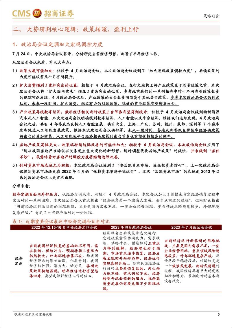 《A股2023年8月观点及配置建议：政策转暖，成长为先-20230730-招商证券-80页》 - 第6页预览图