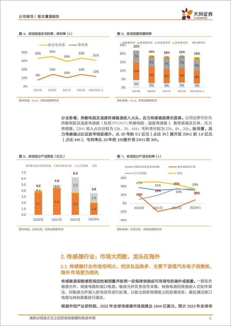 《安培龙-301413.SZ-传感器国产替代先锋，汽车市场有望快速放量-20240413-天风证券-15页》 - 第5页预览图