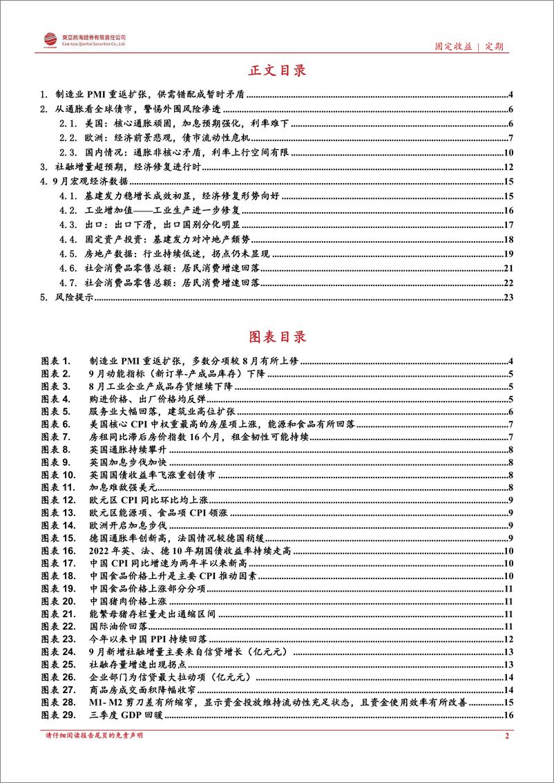 《9月宏观经济数据回顾与分析：制造业重返扩张区间，工业生产逐步修复-20221030-东亚前海证券-25页》 - 第3页预览图