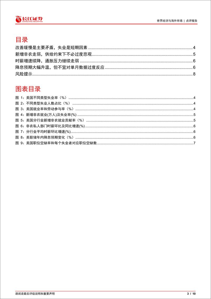 《7月美国非农就业数据点评：主线仍是就业市场稳步放缓-240803-长江证券-10页》 - 第3页预览图