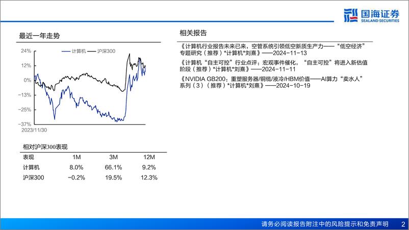 《计算机行业AI算力月度跟踪(202411)：NVL服务器需求量强劲，互联网资本开支持续增长-241130-国海证券-30页》 - 第2页预览图