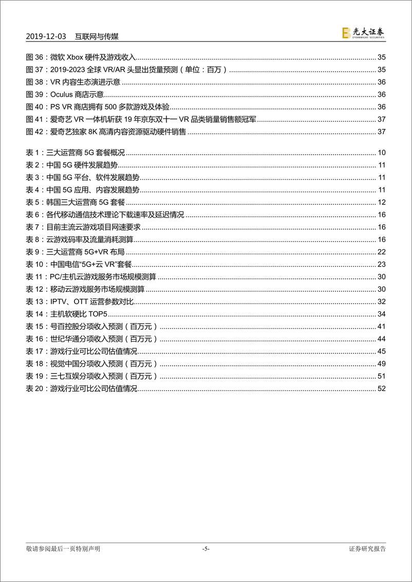 《互联网与传媒行业2020年投资策略：5G新科技，娱乐新应用-20191203-光大证券-55页》 - 第6页预览图