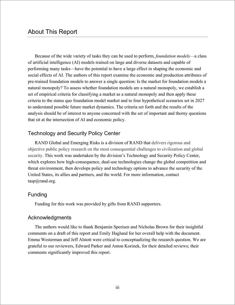 《Rand兰德_2024年人工智能基础模型市场自然垄断状况评估报告_英文版_》 - 第3页预览图