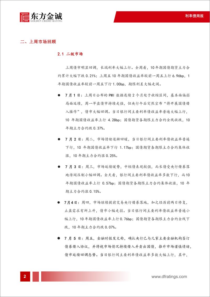 《利率债：央行确认“借券卖出”，债市明显回调-240708-东方金诚-12页》 - 第3页预览图