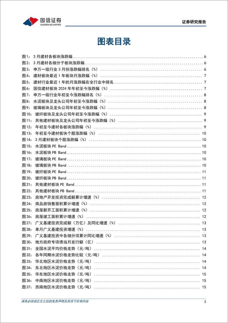 《非金属建材行业2024年4月投资策略：政策有望继续加码，关注建材底部需求修复-240401-国信证券-28页》 - 第3页预览图