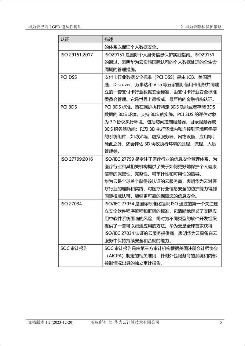 《华为云巴西 LGPD 遵从性说明》 - 第8页预览图