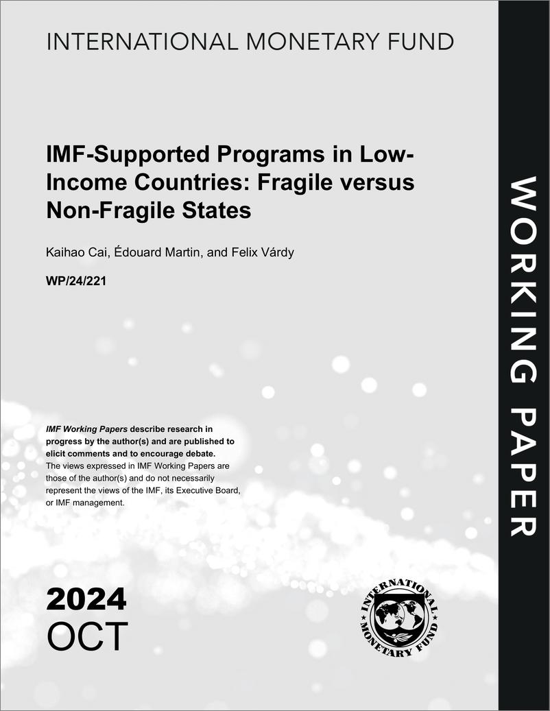 《IMF-国际货币基金组织支持的低收入国家项目：脆弱国家与非脆弱国家（英）-2024-60页》 - 第1页预览图