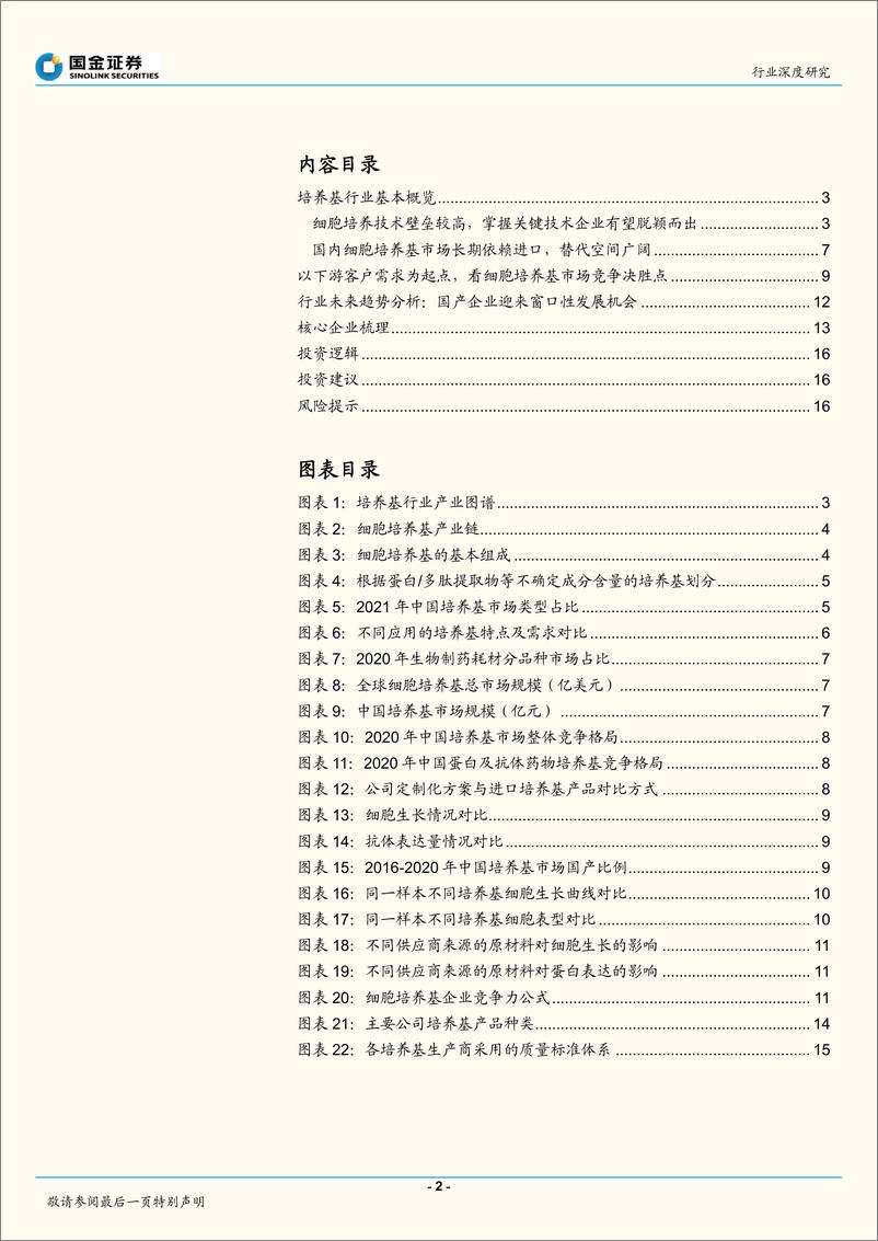 《医药行业深度研究：从下游需求初探国产培养基行业-20220710-国金证券-18页》 - 第3页预览图