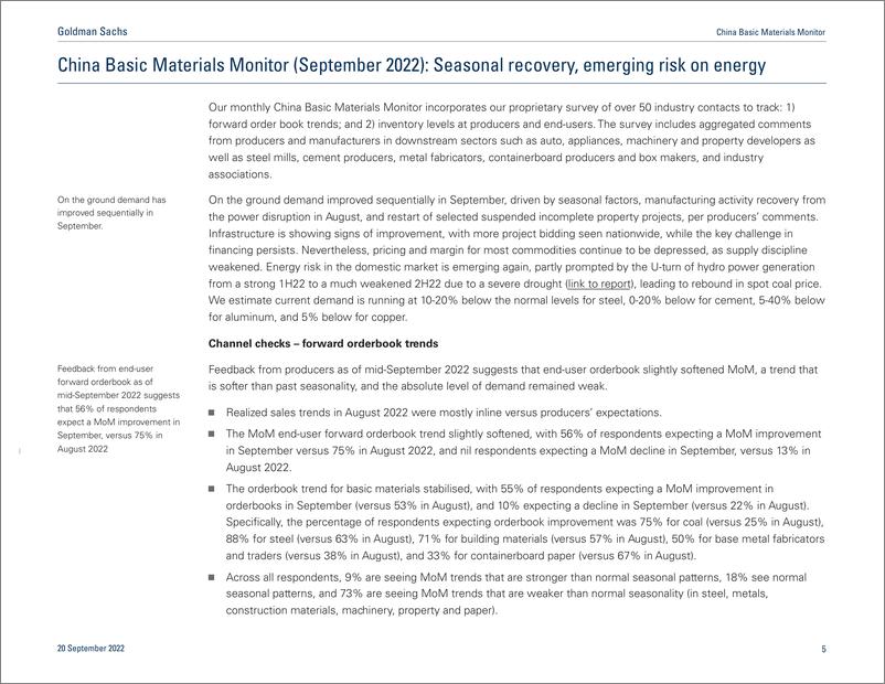 《China Basic Materials Monito September 202 Seasonal recovery, emerging risk on energy(1)》 - 第6页预览图