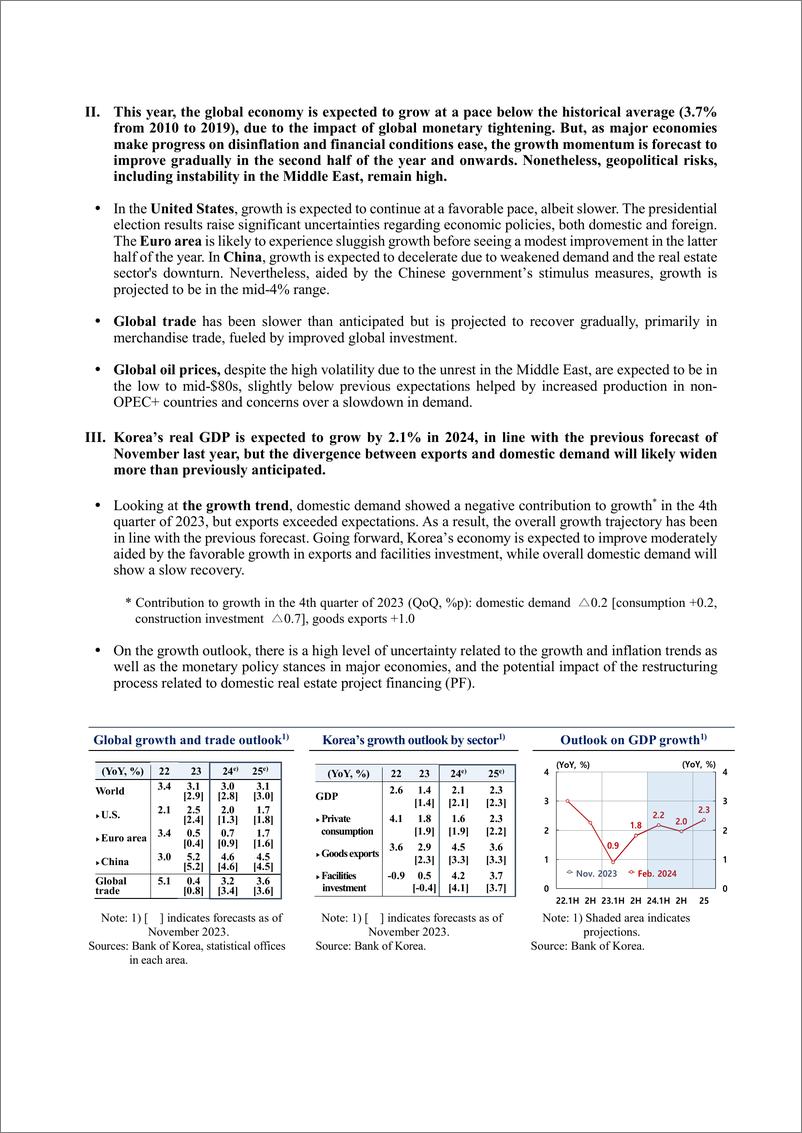 《韩国央行-韩国经济展望（2024年2月），完整版（英）-64页》 - 第6页预览图