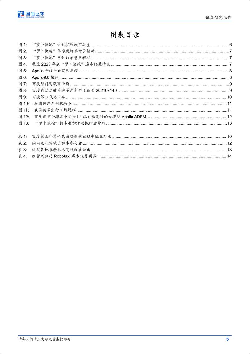 《国海证券-计算机_智能驾驶_系列专题一_萝卜快跑订单激增_Robotaxi商业化奇点到来》 - 第5页预览图