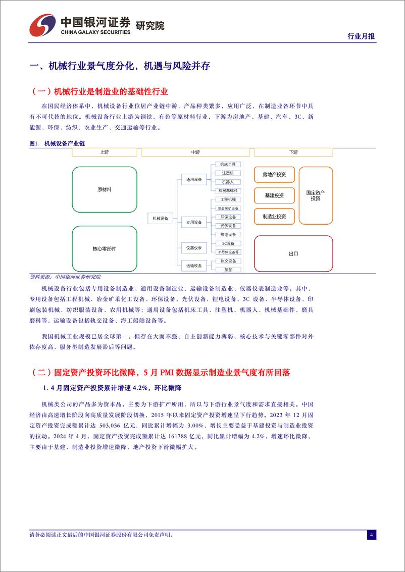 《机械设备行业月报：国铁集团24年首次招标出炉，地产利好政策出台有利于工程机械内需改善-240604-银河证券-22页》 - 第4页预览图