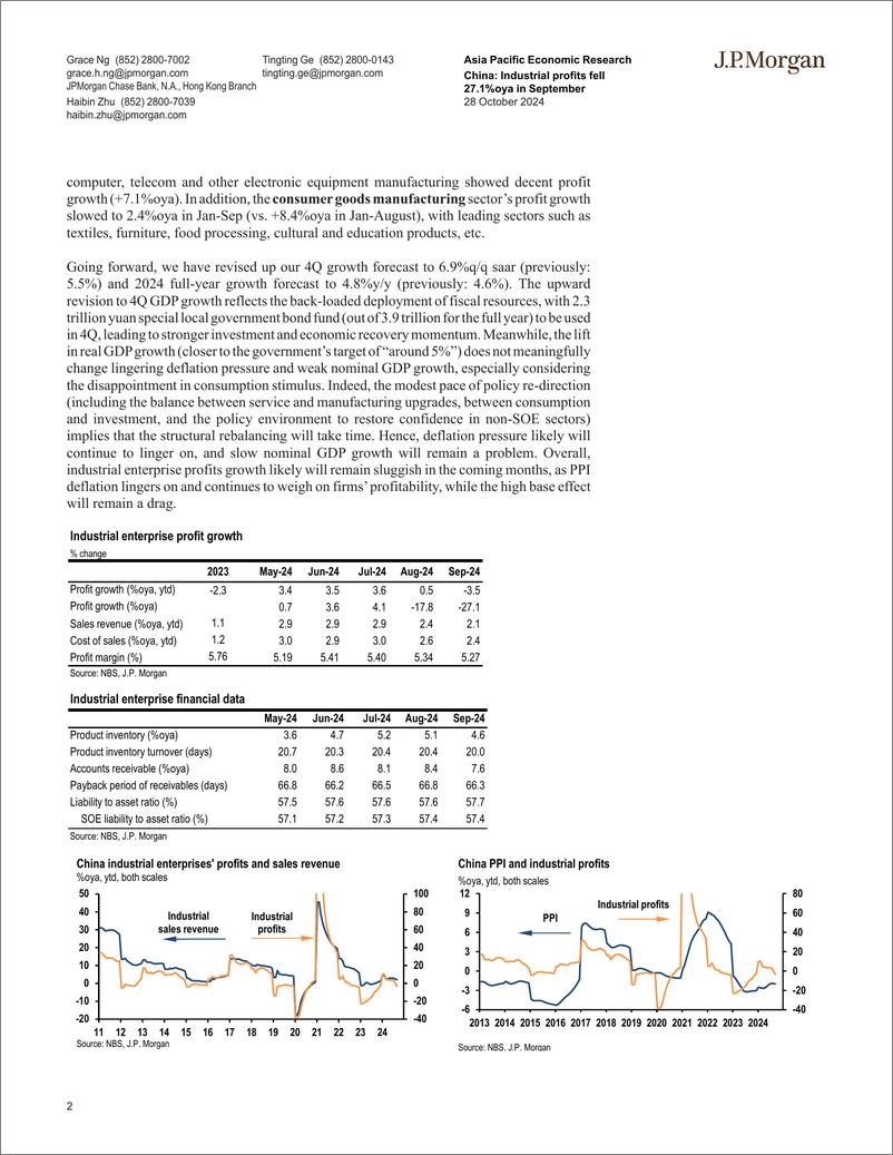 《JPMorgan Econ  FI-China Industrial profits fell 27.1oya in September-111120631》 - 第2页预览图