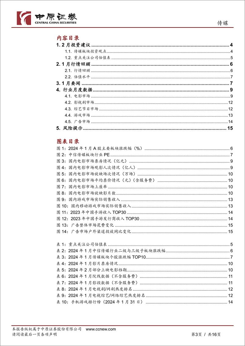 《传媒行业月报：游戏版号再破百，关注春节档表现-20240207-中原证券-16页》 - 第3页预览图