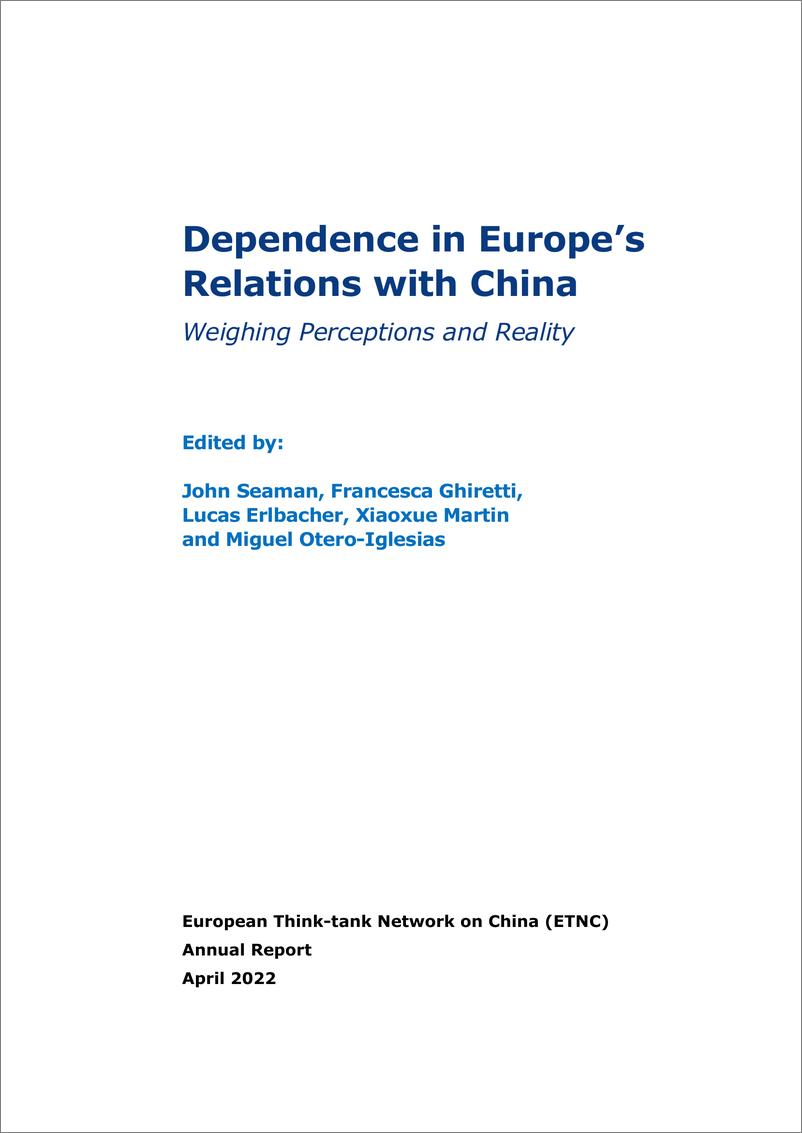 《德国智库-欧洲各国对中国的依赖：认知与现实（英）-174页》 - 第4页预览图