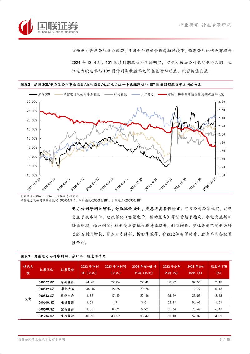 《电力行业专题研究：长债利率下行，电力资产红利属性凸显-250108-国联证券-16页》 - 第6页预览图