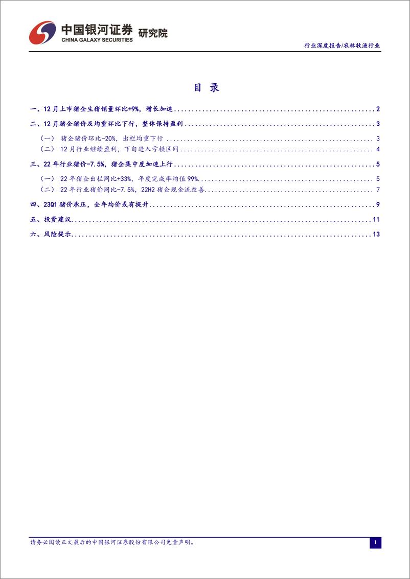 《农林牧渔行业“读懂猪周期”系列报告十七：22年上市猪企集中度加速上行，23Q1猪价或承压-20230119-银河证券-17页》 - 第3页预览图