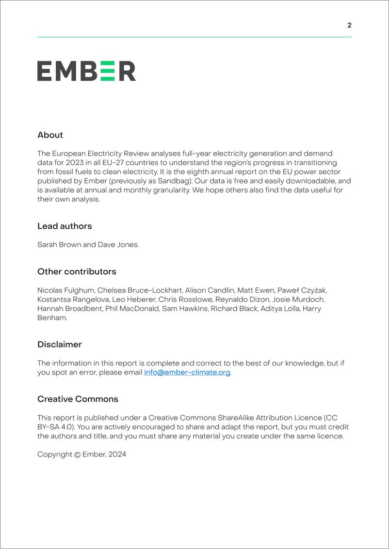 《欧洲电力回顾报告2024（英文版）-EMBER》 - 第2页预览图