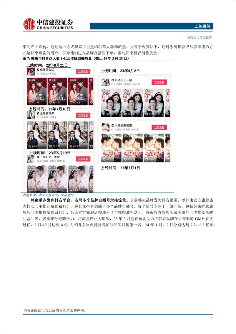 《上美股份(2145.HK)把握短剧、抖音渠道红利，23年业绩大增-240401-中信建投-15页》 - 第6页预览图