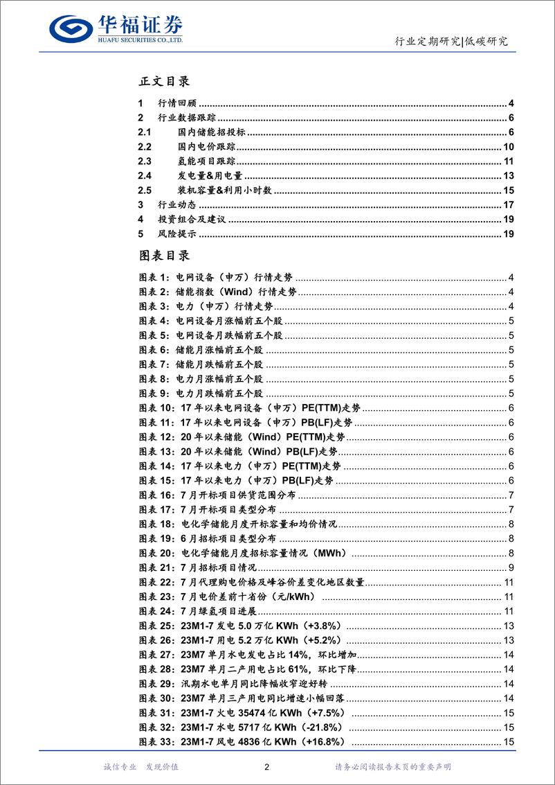 《新型电力行业系统月报：储能项目中标均价再创新低，水电出力环比好转风光发电持续增加-20230820-华福证券-21页》 - 第3页预览图