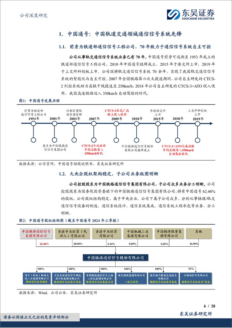 《中国通号(688009)公司深度研究：信号系统新建与更新需求共振，列控先锋轻装再出发-241122-东吴证券-28页》 - 第5页预览图