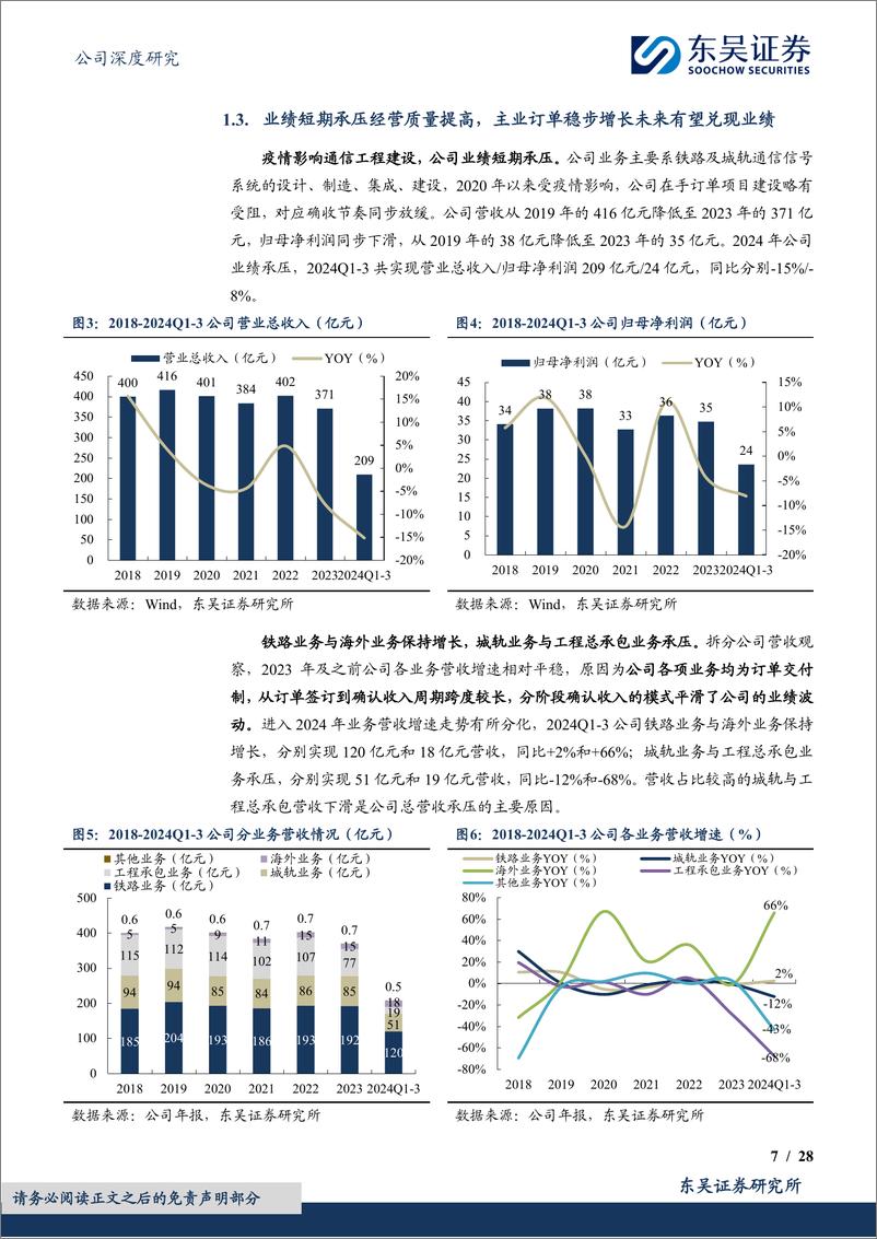 《中国通号(688009)公司深度研究：信号系统新建与更新需求共振，列控先锋轻装再出发-241122-东吴证券-28页》 - 第6页预览图