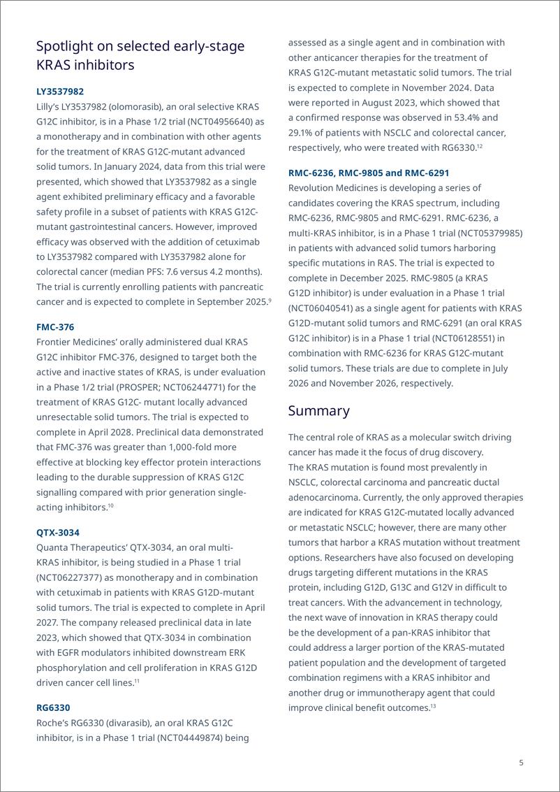 《艾昆纬-KRAS突变：KRAS靶向治疗的关键选择管道开发和临床试验的最新进展（英）-2024.5-6页》 - 第5页预览图