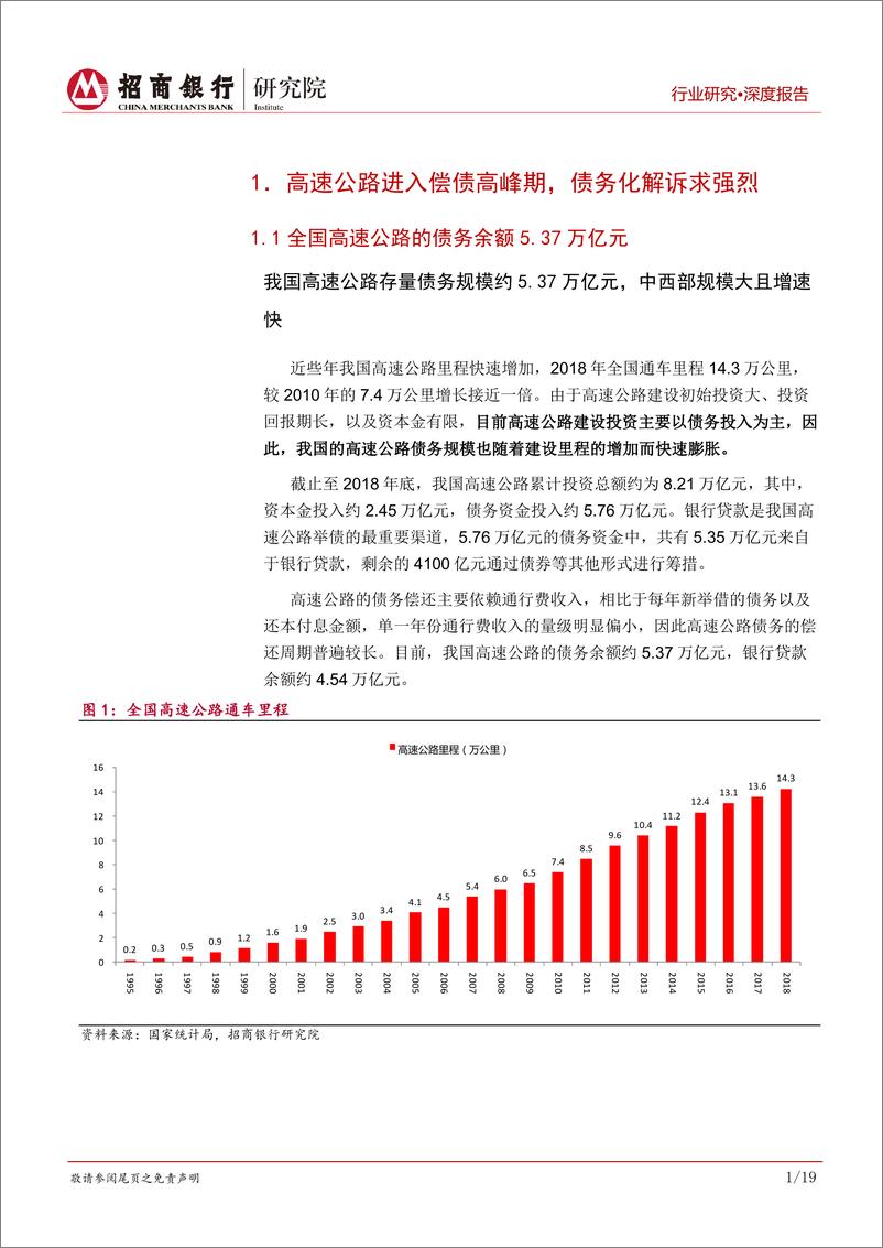 《交通运输行业之高速公路篇：债务化解诉求强烈，贷款置换等金融业务受重视-20191217-招商银行-23页》 - 第5页预览图