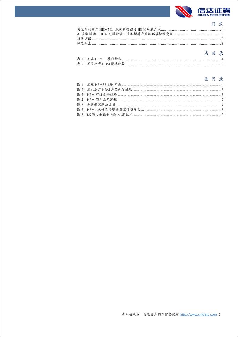 《半导体行业：HBM3E量产在即，关注国产HBM突破和产业链受益-240310-信达证券-11页》 - 第3页预览图