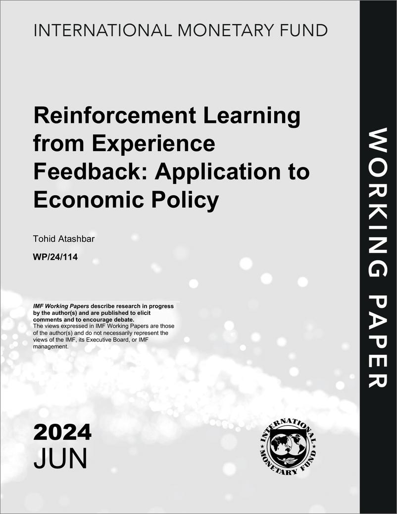 《IMF-强化经验反馈学习：在经济政策中的应用（英）-2024.6-23页》 - 第1页预览图