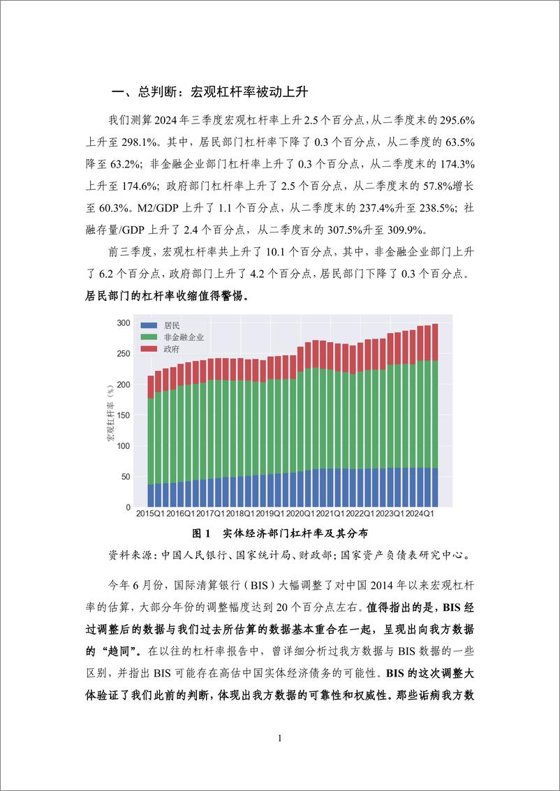 《BIS杠杆率数据向我方趋同 宏观经济治理思路呈现创新-2024年三季度中国杠杆率报告》 - 第5页预览图