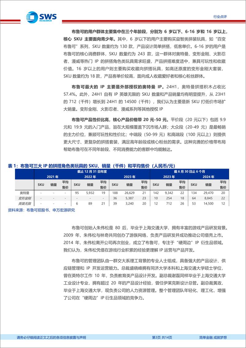 《IP衍生品行业点评：布鲁可上市在即，如何看用户需求、商业模式及增长空间-250105-申万宏源-14页》 - 第3页预览图