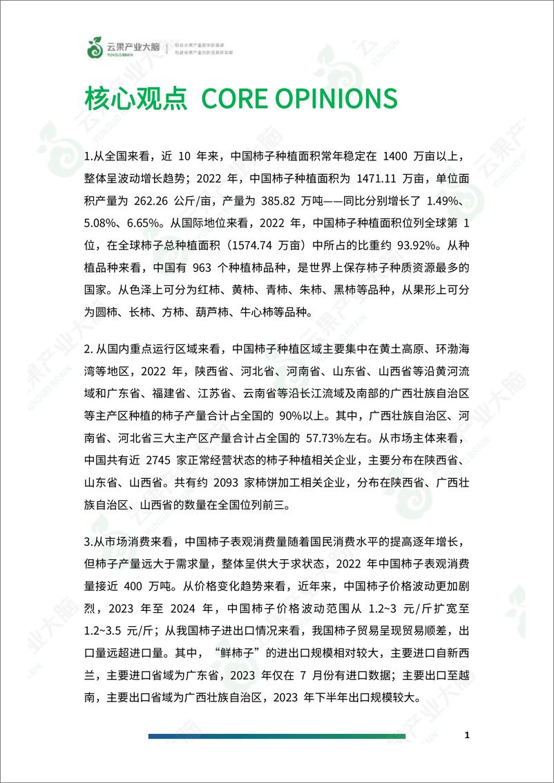 《云果-2024年中国柿子产业数据分析简报》 - 第3页预览图