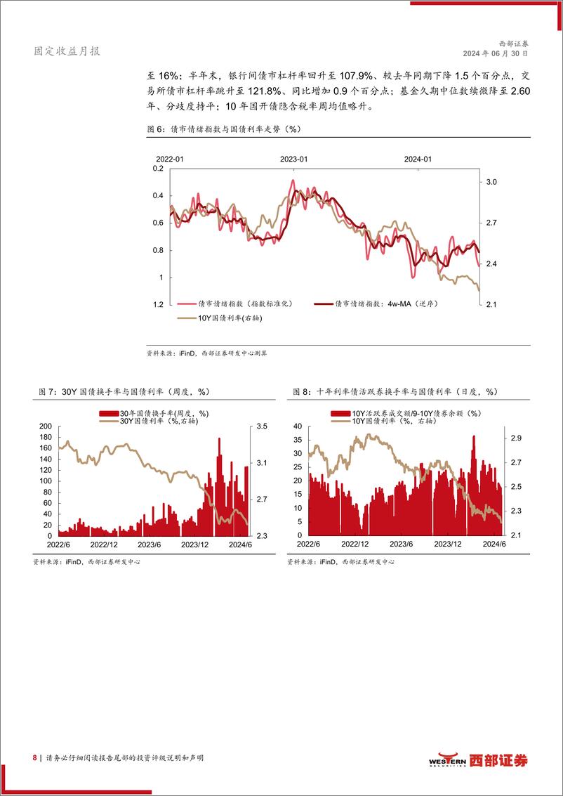 《6月固定收益月报：低利率环境下继续向“久期”要收益-240630-西部证券-21页》 - 第8页预览图