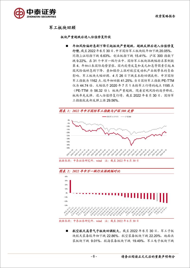 《国防军工行业2022年中期策略报告：成长有所分化，改革加速推进-20220712-中泰证券-40页》 - 第7页预览图