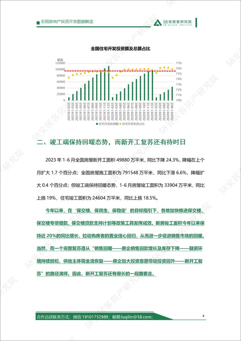 《58安居客房产研究院-2023年1-6月房地产开发运行情况解读-10页》 - 第5页预览图