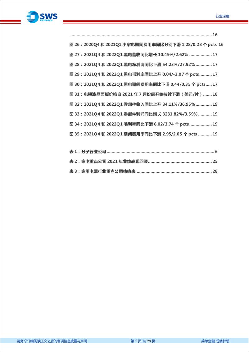 《家电行业2021年年报暨2022年一季报总结：白电迎来业绩修复，新兴家电品类景气度高-20220510-申万宏源-29页》 - 第6页预览图