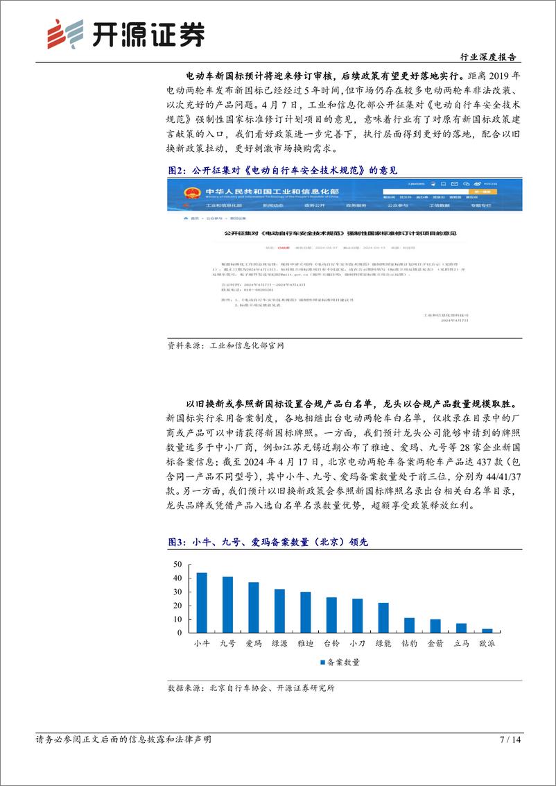 《家用电器行业深度报告：电动两轮车，2024年政策大年催化行业，看好板块业绩、行情发酵-240516-开源证券-14页》 - 第7页预览图