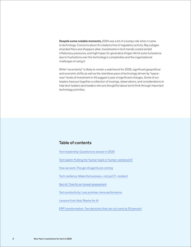 《麦肯锡-2025年科技新年决心（英）-2025.1-12页》 - 第2页预览图