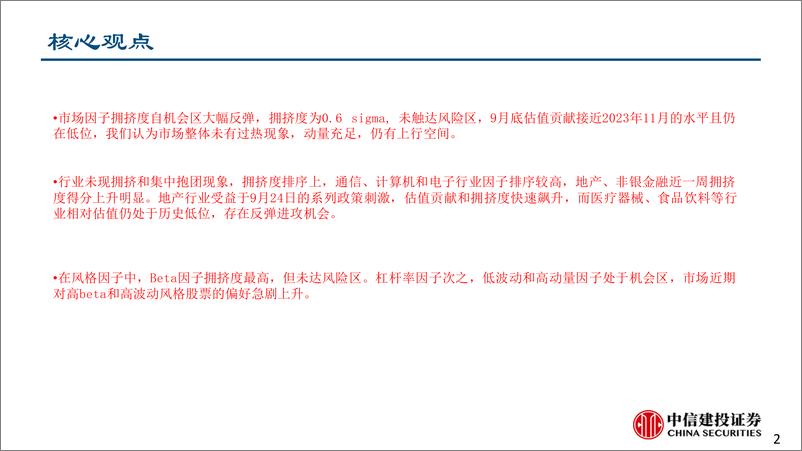 《拥挤度模型2024年9月：市场大涨未现拥挤，高Beta优势显著-241007-中信建投-31页》 - 第2页预览图