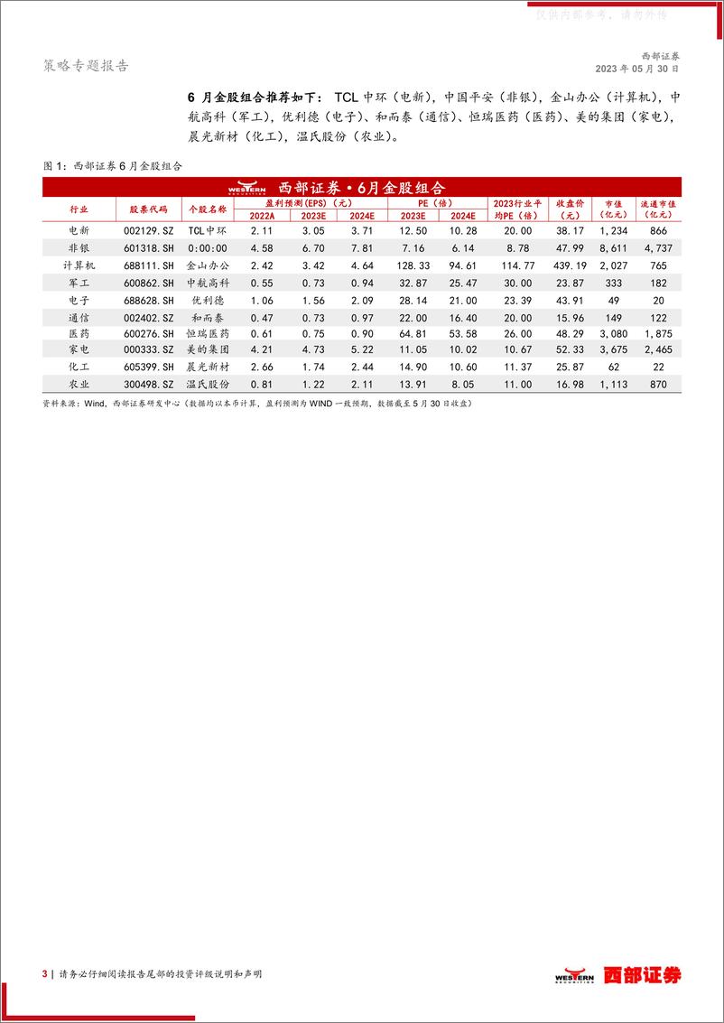 《西部证券-西部研究月度金股报告系列(2023年6月)：可以更乐观一些-230530》 - 第3页预览图