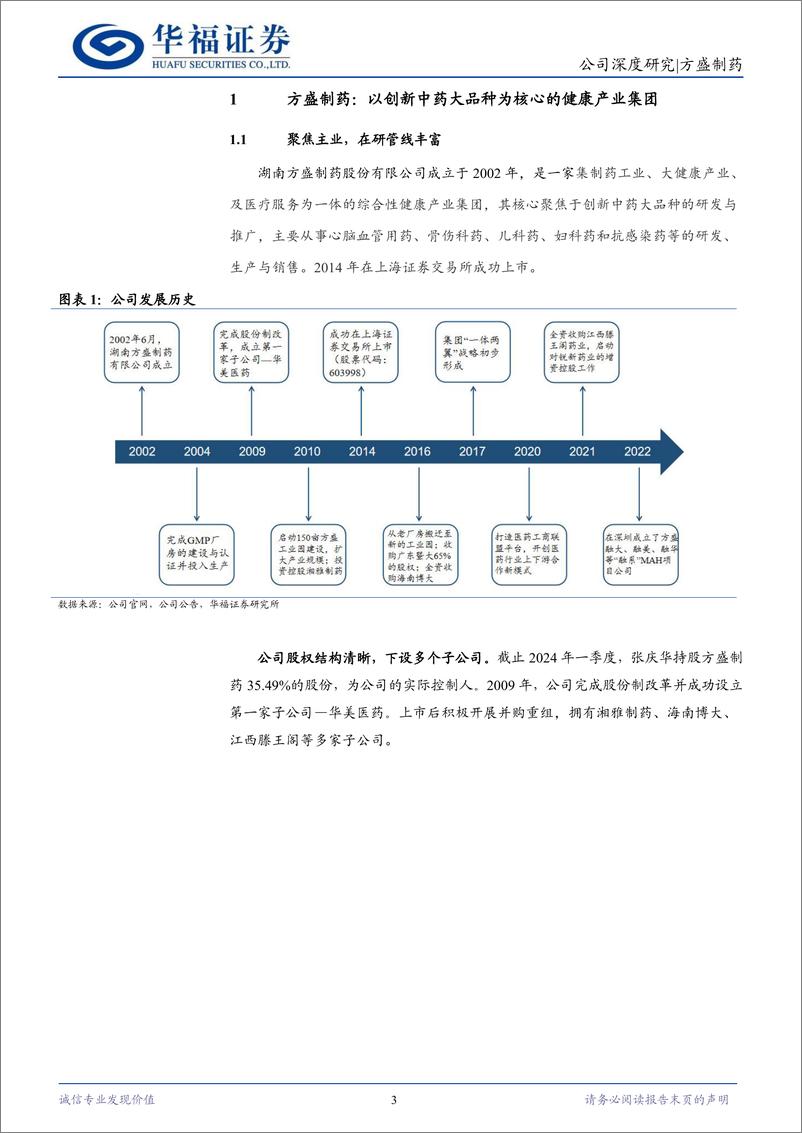 《方盛制药(603998)创新为王，338大品种战略稳步推进-240725-华福证券-18页》 - 第3页预览图